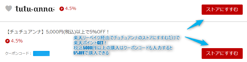 チュチュアンナを楽天リーベイツ経由で購入する