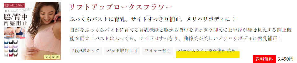 リフトアップロータスフラワーのバージスライン