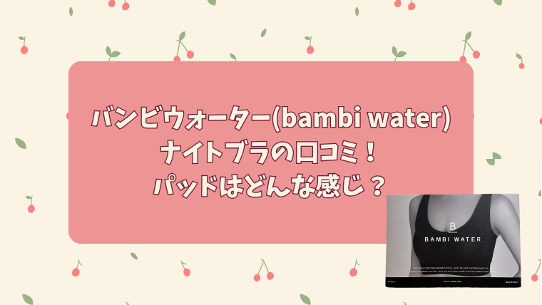 バンビウォーター(bambi water)ナイトブラの口コミ！パッドはどんな感じ？